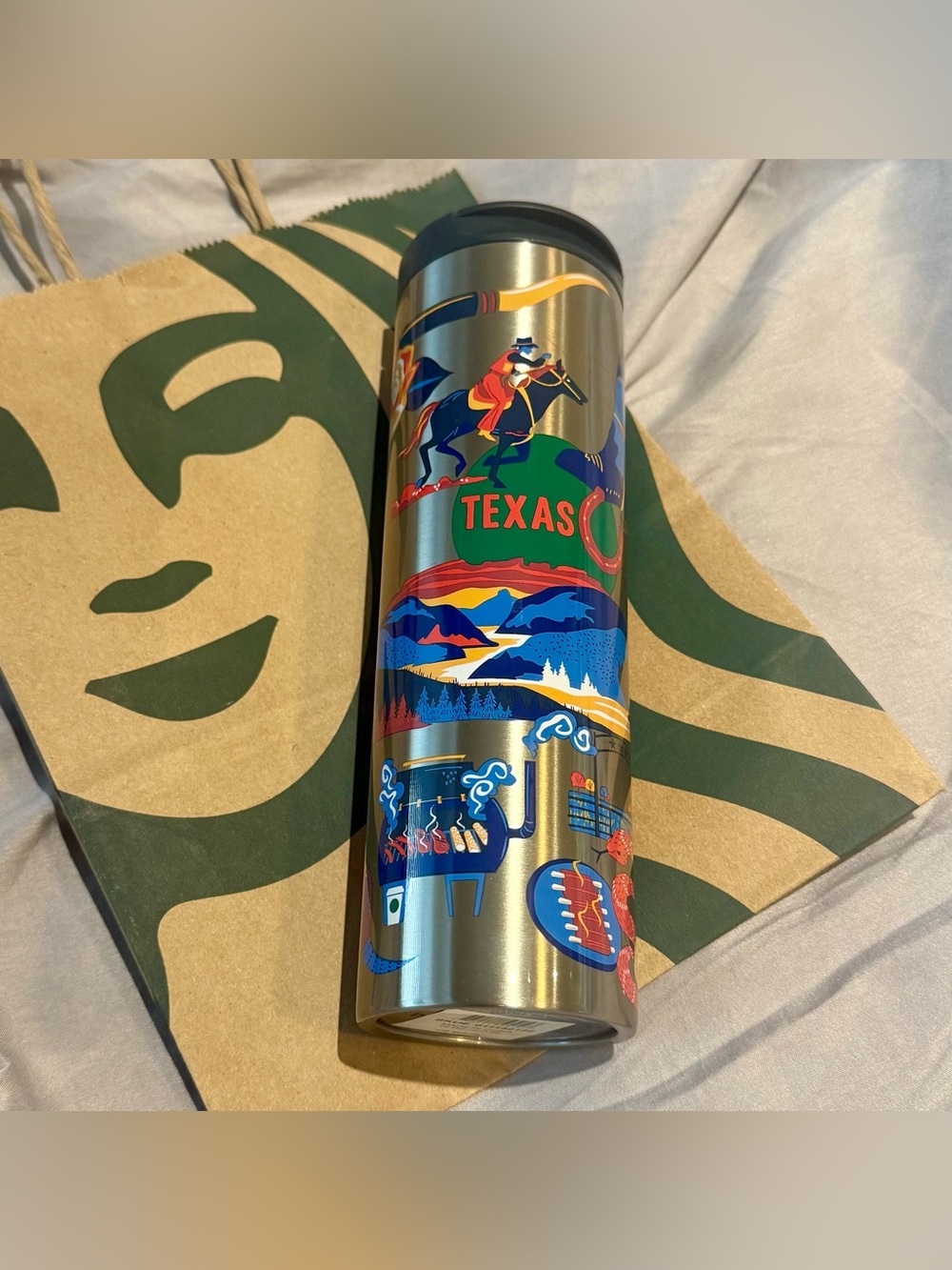 🤠 TEXAS Starbucks Discovery NWT 16oz mug stainless tumbler lid metal